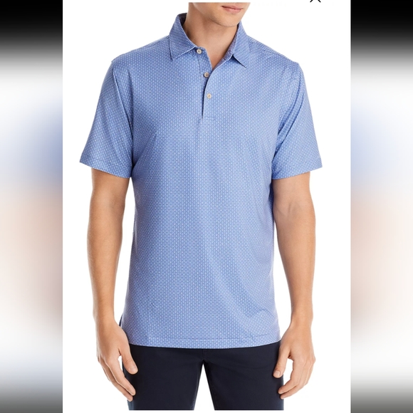 Peter Millar Men’s Large Short Sleeve Light Blue Polo Poly/Spandex LIKE NEW! - Picture 1 of 13